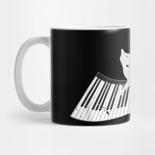 Funny Piano Player Cat Animal Gift Classical Music Piano Mug